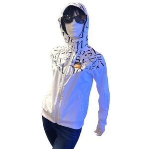 Nike "Just Do It" Black& White Windbreaker Zip Jacket, Youth XL / Women's Small